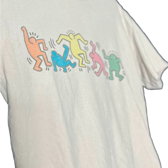 🤩 NEW ITEM! Abercrombie & Fitch Keith Haring Men’s Oversized Tshirt Gray Vintage - Picture 3 of 8